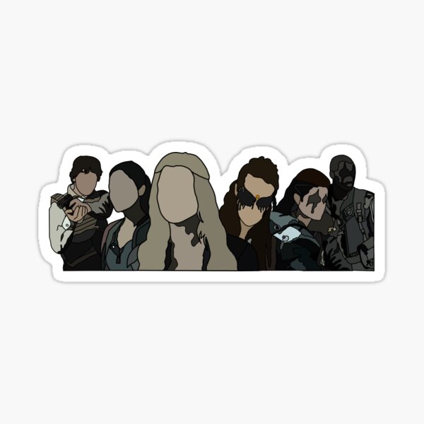 Clarke, Lexa, Raven, Bellamy, Octavia, and Lincoln from 100 Sticker