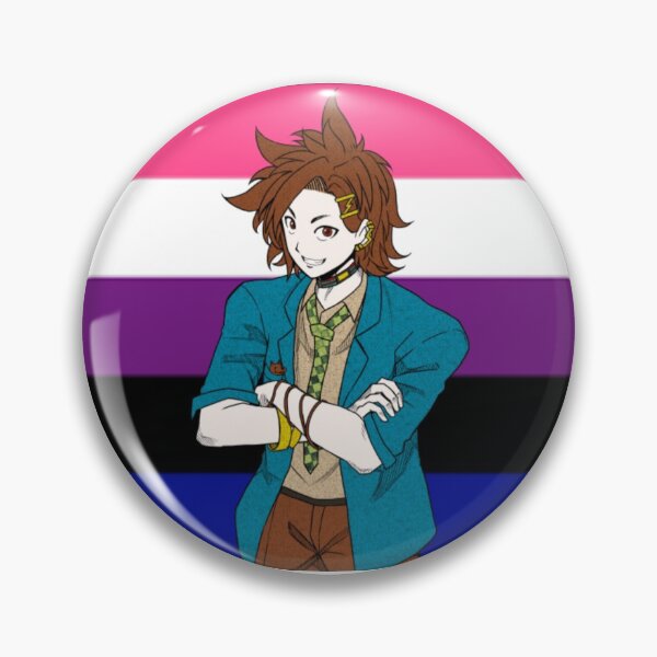 Item preview, Joe Tazuna Genderfluid pin designed and sold by Cosplayshin.