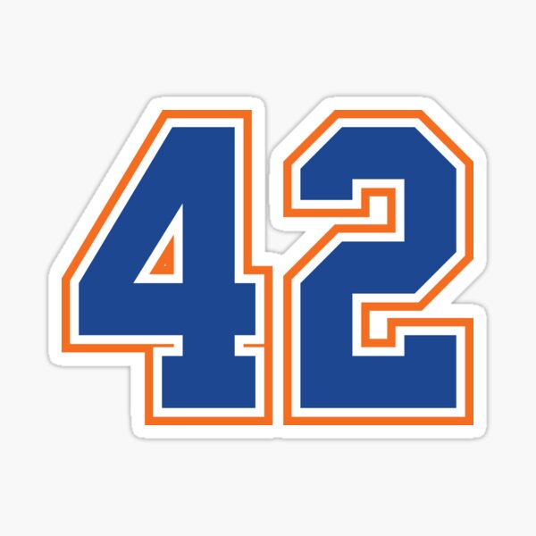 Baseball Number #42 Forty Two Lucky Favorite Jersey Number Sticker