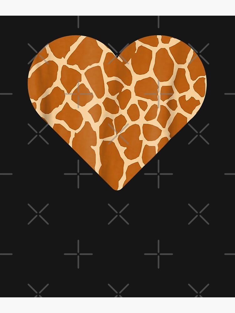 Giraffe Print Heart Cute Giraffe Lover Love Poster By