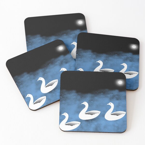 Item preview, White Swans on Full Moon Night designed and sold by Nisha Prabhu.