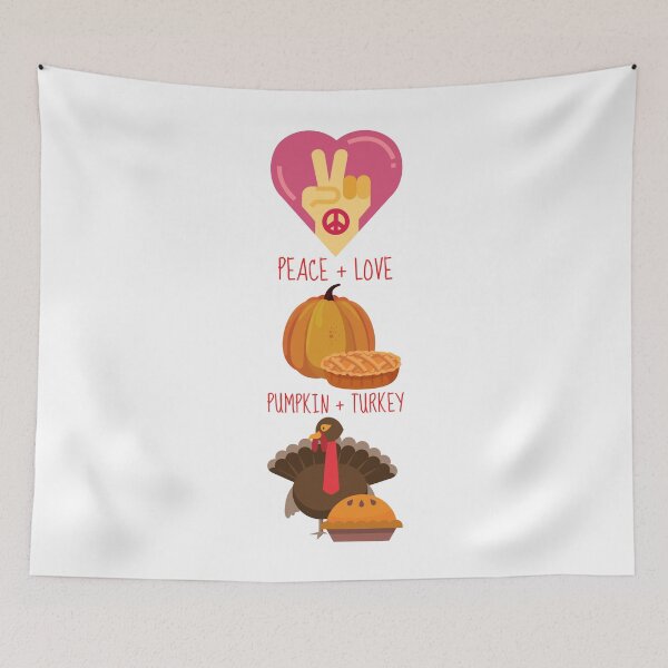 Item preview, Peace Love Pumpkin Turkey Autumn Fall Thanksgiving Design designed and sold by LevelUpMerch.