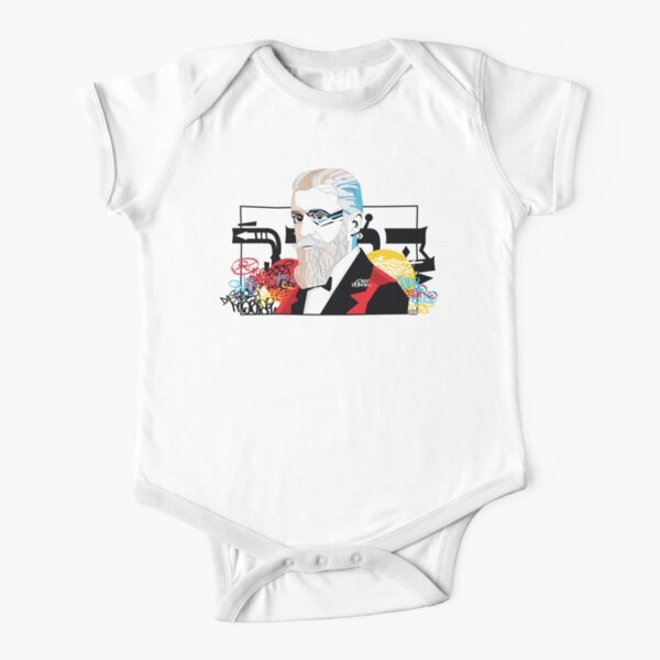 Theodor Herzl portrait - Pop Art Israeli leader Short Sleeve Baby One-Piece