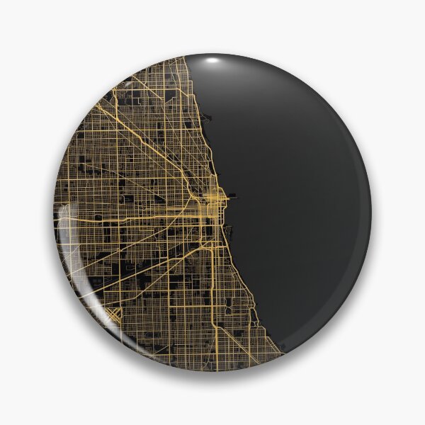 Item preview, Chicago black and gold style map designed and sold by Iwoko.