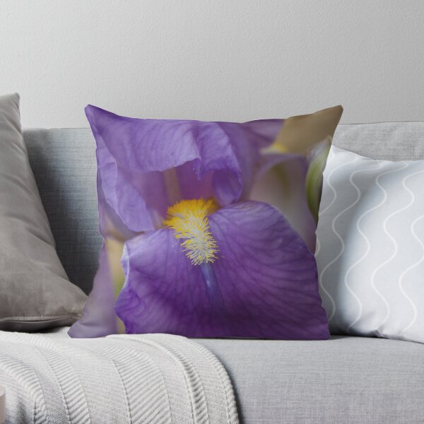 Iris flower close up Throw Pillow