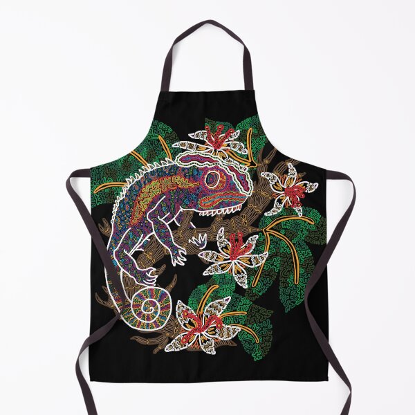 Item preview, PSYCHEDELIC TRIPPY HORROR VACUI ANIMAL CHAMELEON ON BRANCH - linework designed and sold by Xotico Design.
