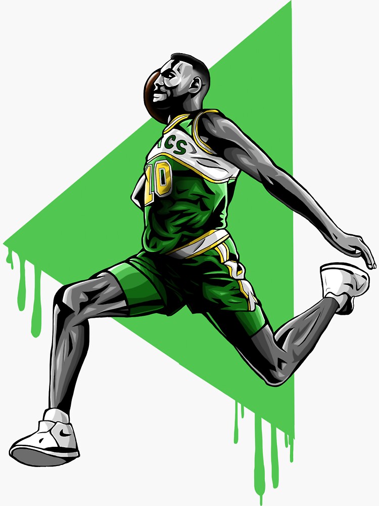 "NBA Legends Shawn Kemp" Sticker by JonnyVision Redbubble