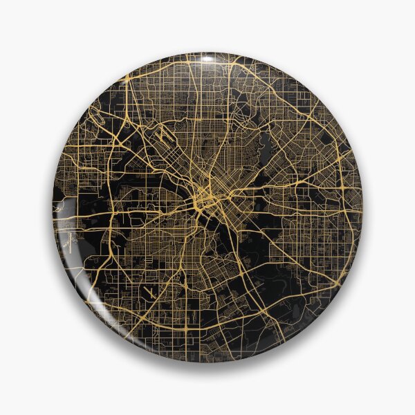 Item preview, Dallas black and gold stylised map designed and sold by Iwoko.