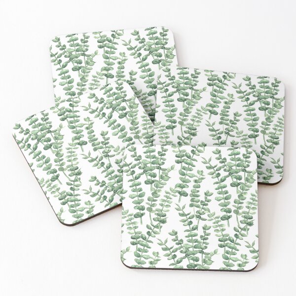 Item preview, Eucalyptus watercolor pattern on white designed and sold by Katerina Mitkova Kirilova.
