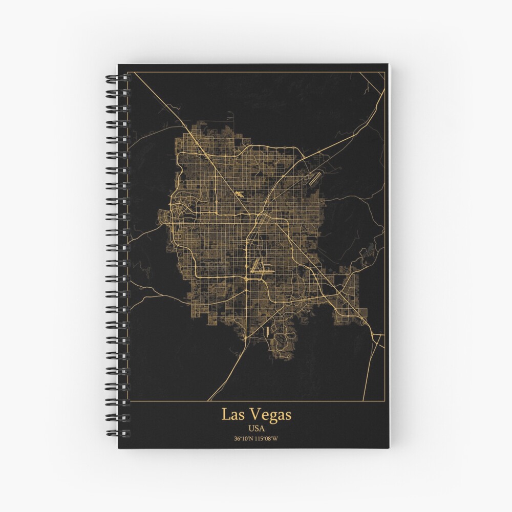 Las Vegas, Nevada City Map Spiral Notebook