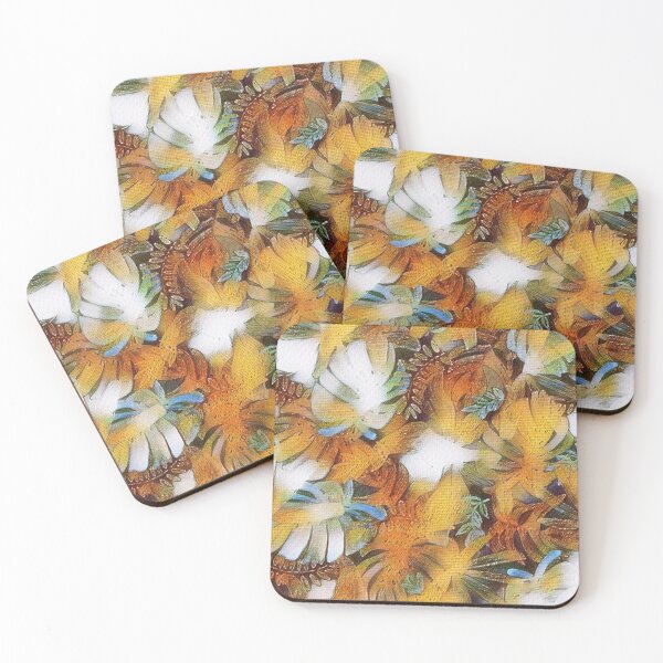 Item preview, beautiful golden brown flowers and leaves  designed and sold by paintingVoid.