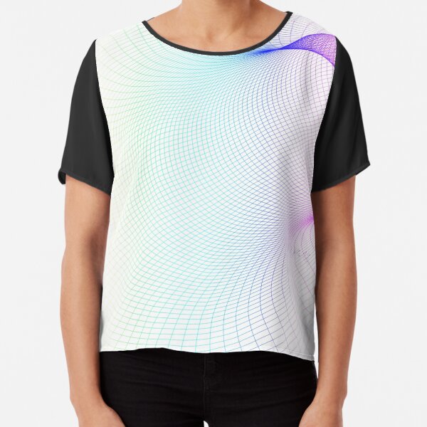 Buntes Netzgitter mit weißem Hintergrund Chiffon Top