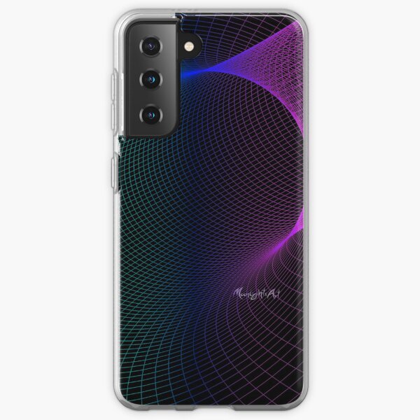 Buntes Netzgitter mit schwarzem Hintergrund Samsung Galaxy Flexible Hülle