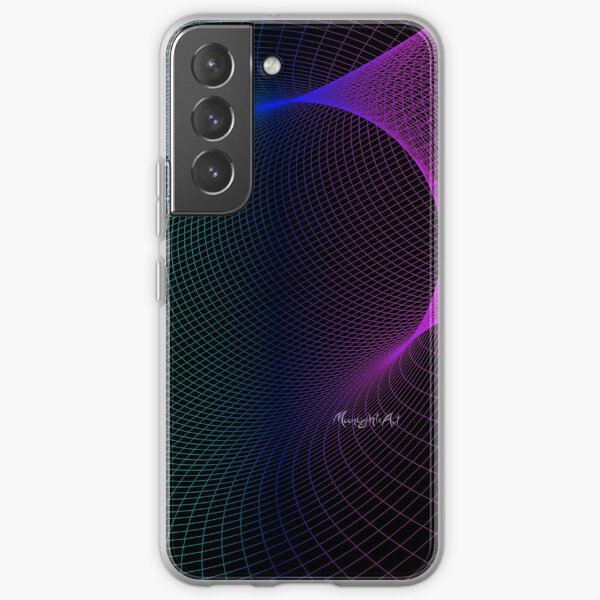 Buntes Netzgitter mit schwarzem Hintergrund Samsung Galaxy Flexible Hülle