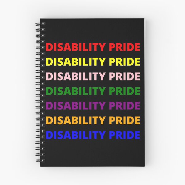 Item preview, DISABILITY PRIDE RAINBOW REPETITIVE TEXT designed and sold by uniqueitems.