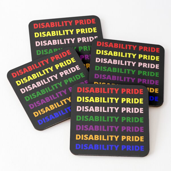 Item preview, DISABILITY PRIDE RAINBOW REPETITIVE TEXT designed and sold by uniqueitems.