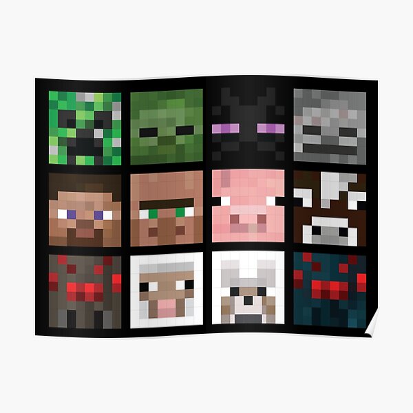 Minecraft Faces Poster