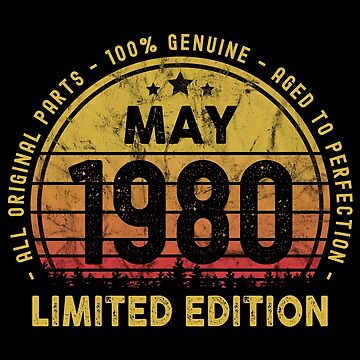 Imagen de la obra May 1980 Sunset Vintage Retro 43rd Birthday de B-RAD-Designs