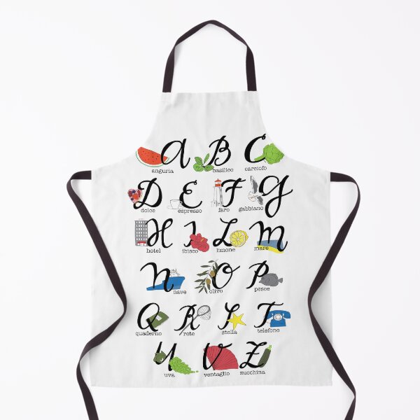 Item preview, Italian Illustrated Alphabet Print designed and sold by ItalianPerTutti.