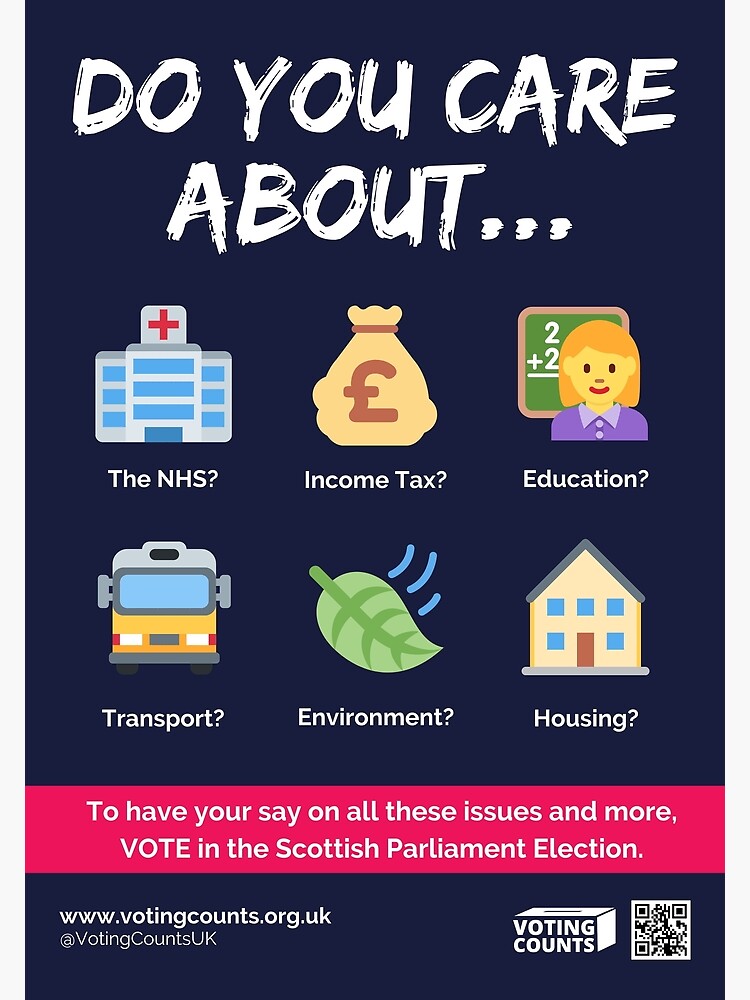 Thumbnail 3 of 3, Poster, Scottish Parliament Election designed and sold by VotingCounts.