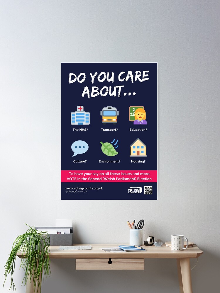Thumbnail 2 of 3, Poster, Senedd/Welsh Parliament Election (English Language) designed and sold by VotingCounts.