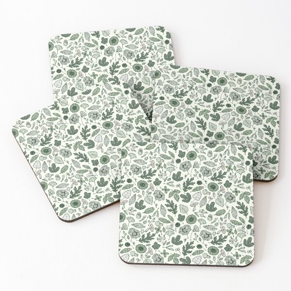 Item preview, Autumn pattern of leaves, branches, berries, flowers, cones. designed and sold by Ksiva-art.