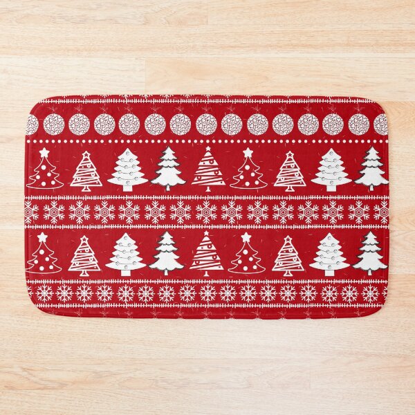 Item preview,  Cute Christmas Decorations and Trees on Red Christmas Background designed and sold by Gifty-Designs.
