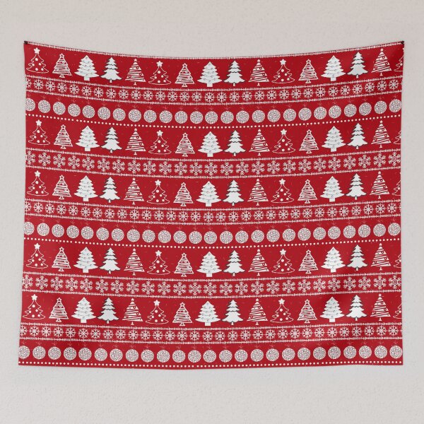 Item preview,  Cute Christmas Decorations and Trees on Red Christmas Background designed and sold by Gifty-Designs.