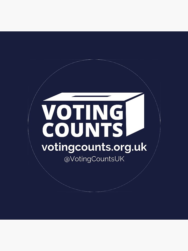Thumbnail 3 of 3, Pin, Voting Counts Logo designed and sold by VotingCounts.