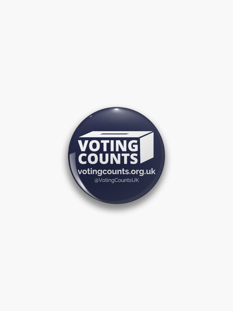 Thumbnail 1 of 3, Pin, Voting Counts Logo designed and sold by VotingCounts.