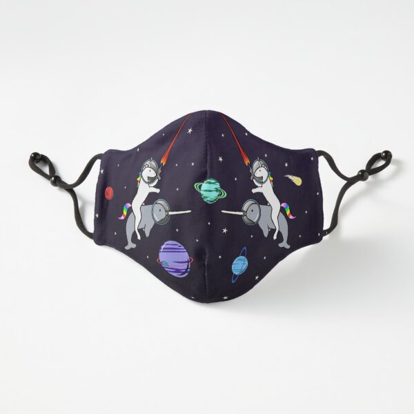 Unicorn Riding Narwhal In Space Fitted 3-Layer