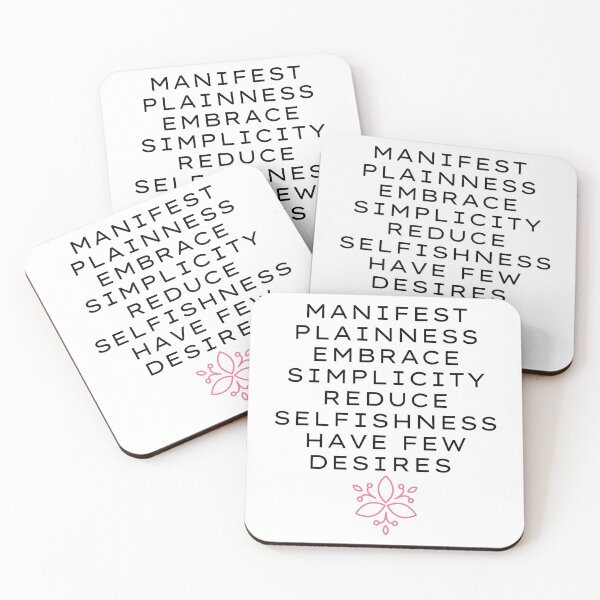 Item preview, Life Quote - Manifest Plainness Embrace Simplicity Reduce Selfishness Have Few Desires designed and sold by greenchimp.