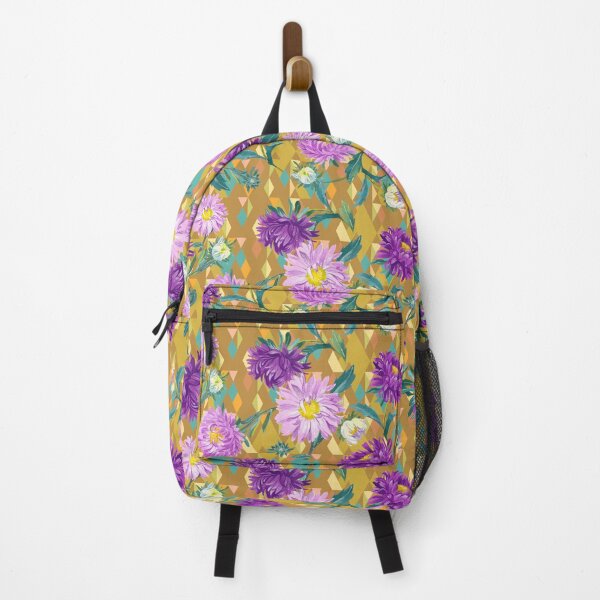 Item preview, Asters on gold Argyle background designed and sold by Irina Ivanova.
