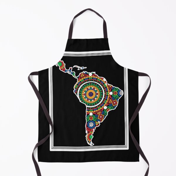 Item preview, LATIN SOUTH AMERICA DECORATED MAP - linework designed and sold by Xotico Design.