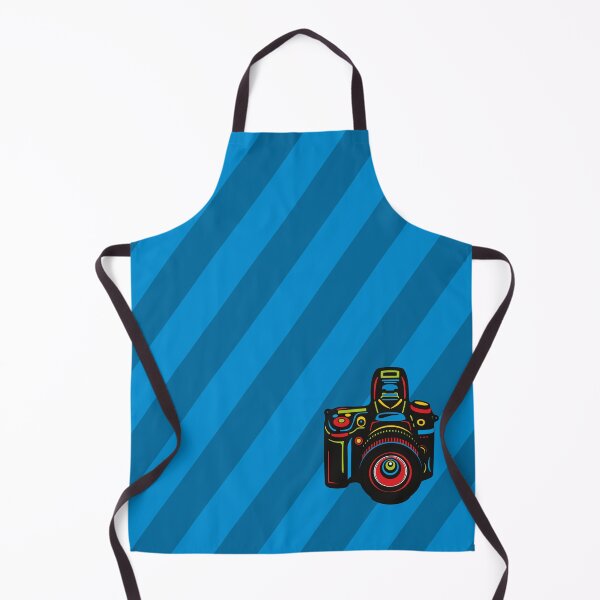 Item preview, Black Camera on blue background designed and sold by XOOXOO.