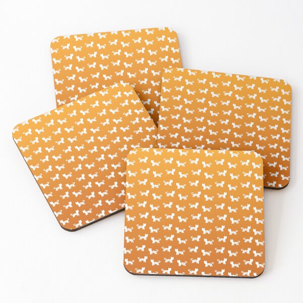 Item preview, White Cats and Hearts on Orange Harvest Background designed and sold by madtoyman.