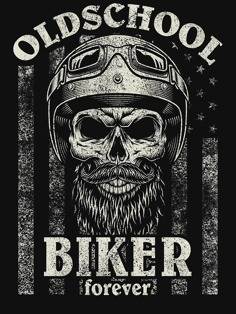 Old School Biker Forever I Motorcycle Bike Skull Essential T Shirt