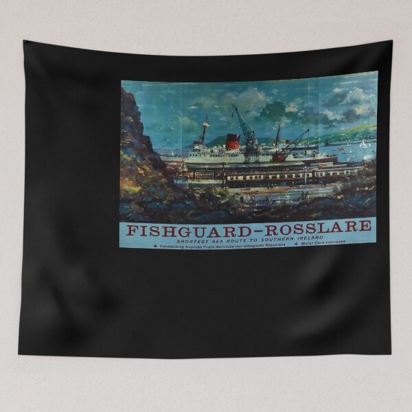 Item preview, Fishguard-Rosslare retro poster designed and sold by CorasPosters.