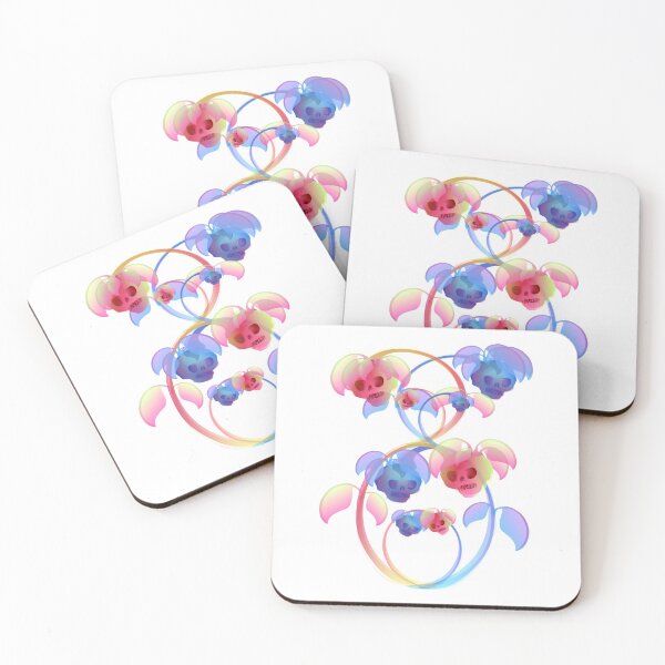 Item preview, skull plant bloom red blue leaves designed and sold by MiraNomegusta.