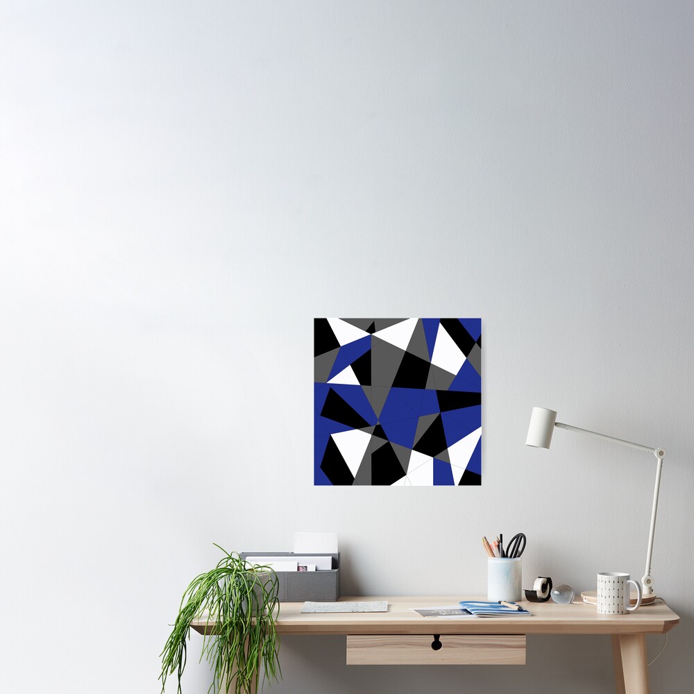 Black, Gray, Blue, White Camo Pattern Poster for Sale by AlexRinzler