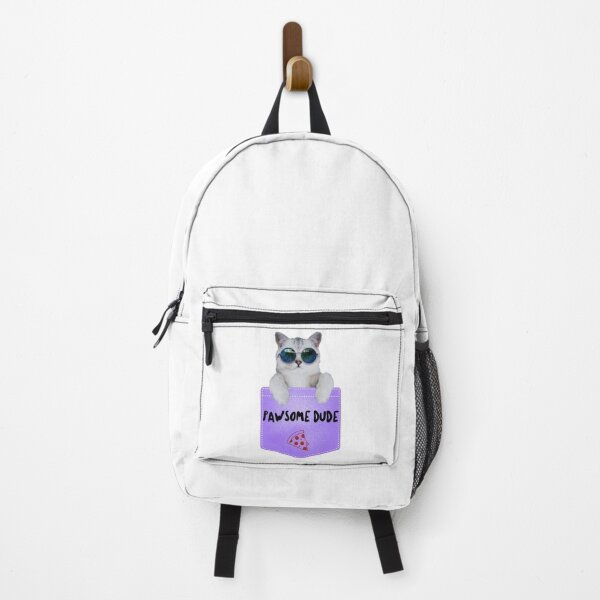 Item preview, Cat in Pocket with a Pizza slice, "Pawsome Dude" designed and sold by tepalistings.