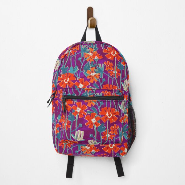 Item preview, Fiery red flowers on violet background designed and sold by Irina Ivanova.