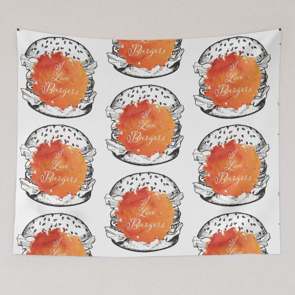 Item preview, I Love Burgers design designed and sold by Happiness Creators.