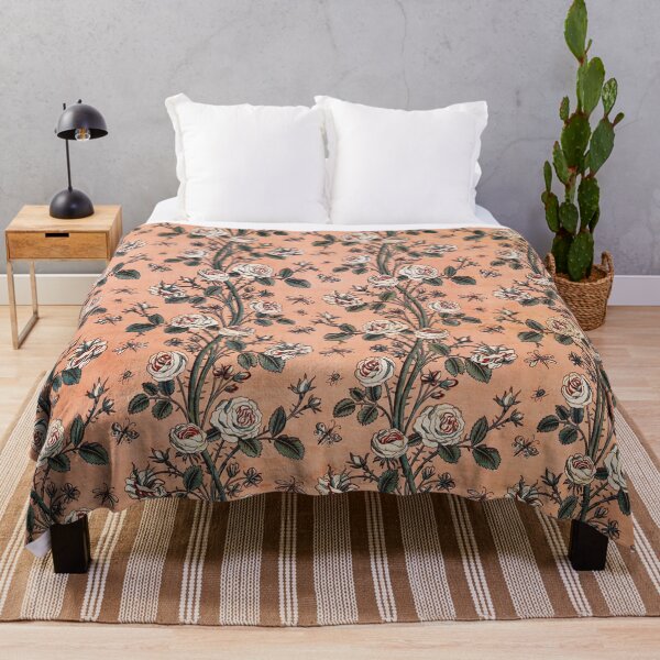 Item preview, PINK WHITE CLIMBING ROSES ,GREEN LEAVES AND BUTTERFLIES Art Nouveau Floral Pattern designed and sold by BulganLumini.