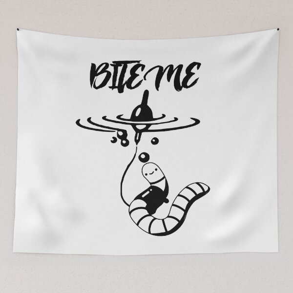 Item preview, Bite Me worm on a hook designed and sold by starshiporion.