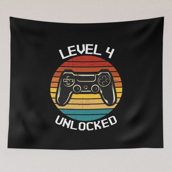 Item preview, Level 4 Unlocked Vintage Birthday Video Game designed and sold by TheStudioBee.
