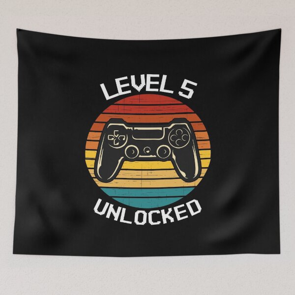 Item preview, Level 5 Unlocked Vintage Birthday Video Game designed and sold by TheStudioBee.