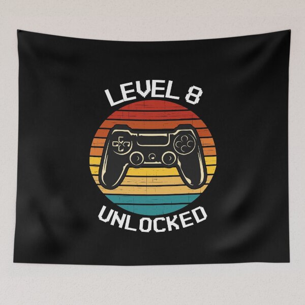 Item preview, Level 8 Unlocked Vintage Birthday Video Game designed and sold by TheStudioBee.
