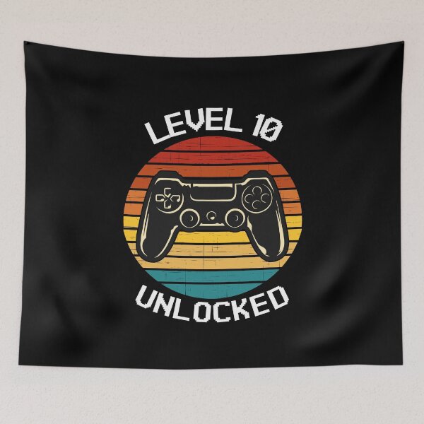 Item preview, Level 10 Unlocked Vintage Birthday Video Game designed and sold by TheStudioBee.