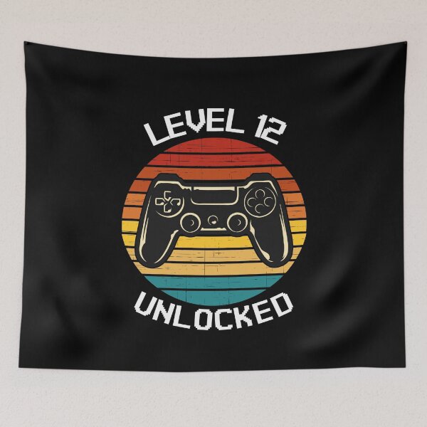 Item preview, Level 12 Unlocked Vintage Birthday Video Game designed and sold by TheStudioBee.